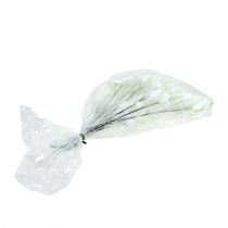 gjenstander Julerose på tråd hvit 50 stk