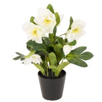 gjenstander Kunstig julerose, potteblomst, borddekorasjon, 34 cm