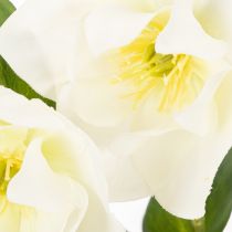 gjenstander Kunstig julerose, potteblomst, borddekorasjon, 34 cm