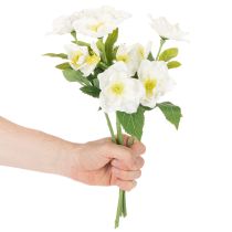 gjenstander Kunstig juleroseblomstbukett, hvit, kunstig julepynt