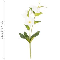 gjenstander Julerose kunstig blomst hvit dekorativ kunstig blomsterbukett, 40 cm, 4 stk.