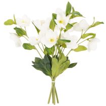 gjenstander Julerose kunstig blomst hvit dekorativ kunstig blomsterbukett, 40 cm, 4 stk.