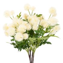 gjenstander Kunstig krysantemumblomst, kremhvit bukett, dekorativ gren, stor 56 cm, 4 stk.