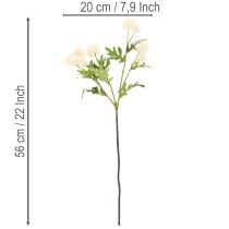 gjenstander Kunstig krysantemumblomst, kremhvit bukett, dekorativ gren, stor 56 cm, 4 stk.