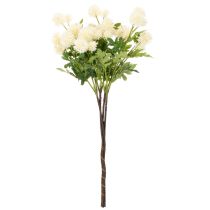 gjenstander Kunstig krysantemumblomst, kremhvit bukett, dekorativ gren, stor 56 cm, 4 stk.