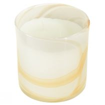 Citronella stearinlys duftlys i hvitt glass Ø12cm H12,5cm