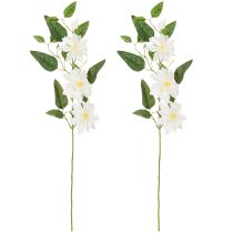 gjenstander Kunstig klematisgren med blomster for elegant og vedlikeholdsvennlig dekorasjon, 81 cm, 2 stk.