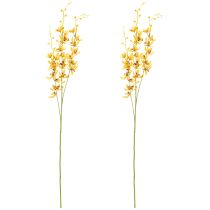 gjenstander Kunstig Cymbidium-orkidé som blomsterstilk for elegant dekorasjon, 95 cm, 2 stk.