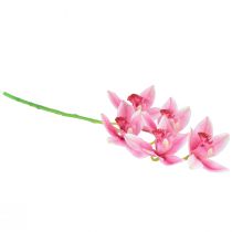 gjenstander Cymbidium orkidé kunstig 5 blomster rosa 65cm