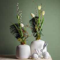 gjenstander Keramikkvase, dekorative vaser hvit Ø15cm H14,5cm sett med 2 stk
