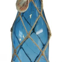 gjenstander Glassflaske maritime blå flasker med LED H28cm 2stk