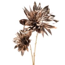 gjenstander Kunstig georgineblomst, langstilket med to blomster, 75 cm