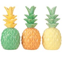 gjenstander Dekorativ ananas keramikk fargerik keramisk dekorasjon assortert 17 cm 3 stk