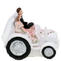 Dekorativt brudepar på traktor H10cm