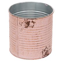 gjenstander Dekorativ blikk, antikk rose, metallboks til planting, Ø11 cm H10,5 cm