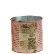 gjenstander Blomsterpotte dekorativ boks rund gammel rosemetall plantekasse Ø8cm H7,5cm