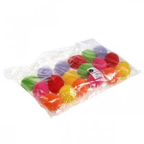 gjenstander Pynteegg flokket fargerike 4cm 18 stk