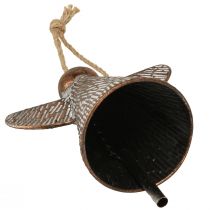 gjenstander Dekorativ skytsengel metallklokke bronse hvit vintage shabby chic 21x13,5x24cm