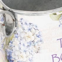 gjenstander Dekorativ vannkanne hortensia metall vintage blomster 30x11x14,5cm