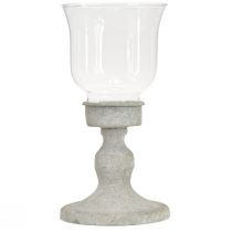 gjenstander Dekorativ glasskopp vintage metall grå shabby chic Ø8cm H15,5cm