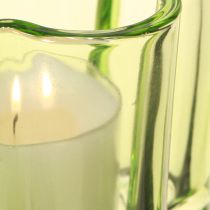 gjenstander Dekorativ glass telysholder blomsterform grønn Ø7,5cm H6cm 6stk