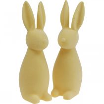 Deco Bunny Deco Easter Bunny Flocked Lys Gul H29,5cm 2stk