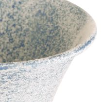 gjenstander Dekorativ kalk Antikk hvit blå metall borddekorasjon Ø11cm H17.5cm