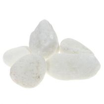 Dekorative småstein i nettet hvite 1cm - 2,5cm 1kg