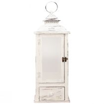 gjenstander Dekorativ lanterne vintage med skuff hvit 20×20cm H51cm