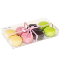 gjenstander Kunstige dekorative macaron marengskjeks, fargerike, 5 cm, 8 stk, macaron konditordekorasjon