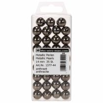 gjenstander Dekorperler antrasitt metallic 14mm 35 stk
