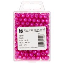 gjenstander Dekorative rosa perler, Ø8 mm, 250 stk.