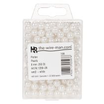 gjenstander Dekorative hvite perler, Ø8 mm, 250 stk.