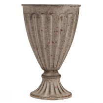 gjenstander Dekorativ trofékasse i antikk utseende gråbrun Ø13cm H19cm