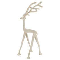 gjenstander Dekorativ reinsdyrfigur i metall, hjort, grå leireoptikk, H35 cm