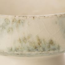 gjenstander Dekorativ keramikkskål, kremgrågrønn, Ø20 cm, H16 cm