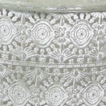 gjenstander Dekorativ metallskål med håndtak, vintage blomsterpotte, sett med 3
