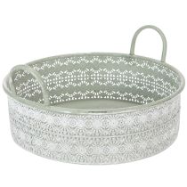 gjenstander Dekorativ metallskål med håndtak, vintage blomsterpotte, sett med 3
