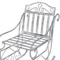 gjenstander Dekorativ slede hvitvasket sledemetall 47×21×32,5cm