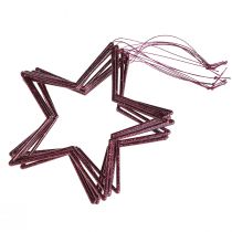 gjenstander Dekorativ juledekorasjon med stjernebær og glitter, Ø18 cm, sett med 8 deler