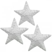 Julepyntstjerne Julepyntstjerne hvit H15cm 6stk