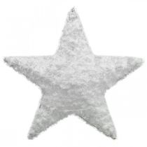 Julepyntstjerne Julepyntstjerne hvit ull H30cm