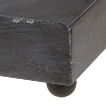 gjenstander Dekorativt brett i metall, svart gråvasket, 15×15 cm, 2 stk.