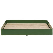 gjenstander Dekorativt brett i metall, firkantet, grønn trebunn, 25,5 × 25,5 cm