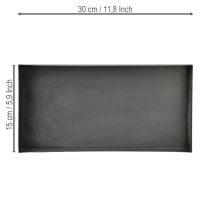 gjenstander Dekorativt brett i metall, svart gråvasket, 30×15 cm