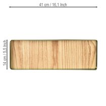 gjenstander Dekorativt brett rektangulært grønn metallbunn i tre 41 × 14 cm