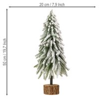 gjenstander Dekorativt juletre snødekt fot med bark Ø20cm H50cm