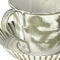 gjenstander Dekorativ kopp metall hvitvasket antikk Ø9cm H8cm 2 stk