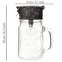 gjenstander Dekorativt drikkeglass med LED-lampe Ø8cm H16cm