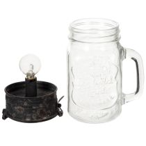 gjenstander Dekorativt drikkeglass med LED-lampe Ø8cm H16cm